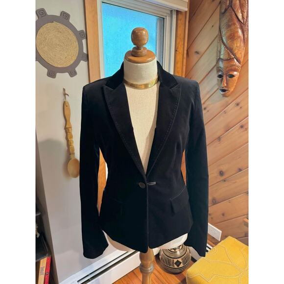 Vintage Anne Klein Black Velvet Tailored Blazer